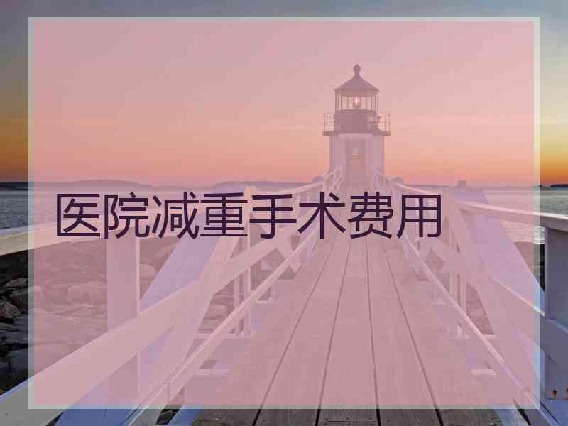 医院减重手术费用