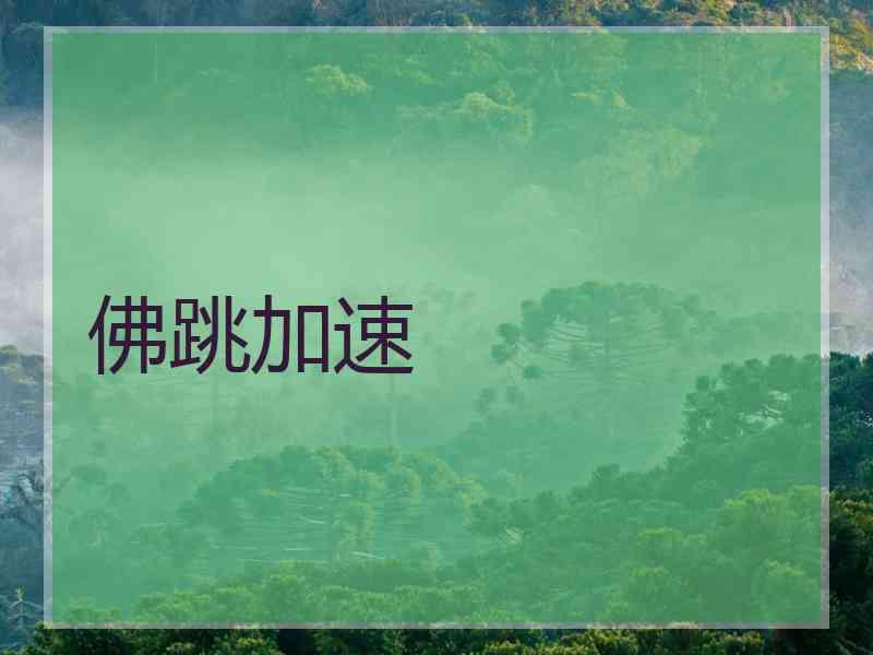 佛跳加速