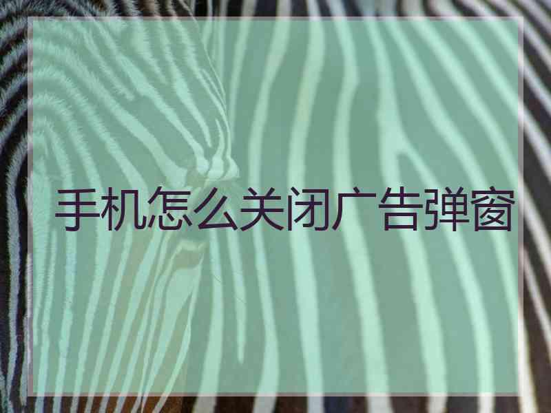 手机怎么关闭广告弹窗
