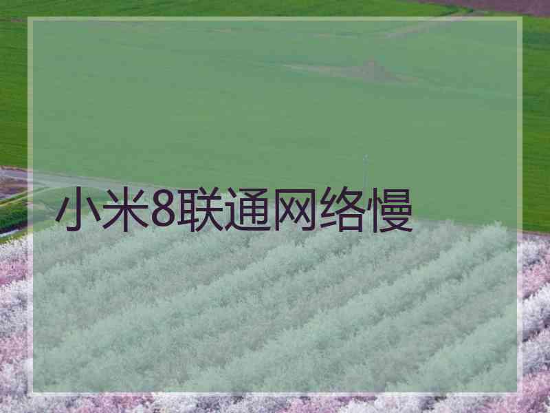 小米8联通网络慢
