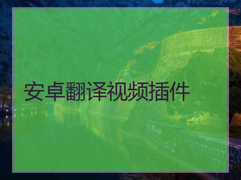 安卓翻译视频插件