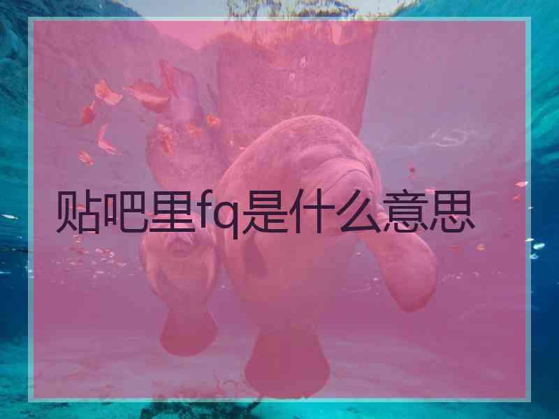 贴吧里fq是什么意思