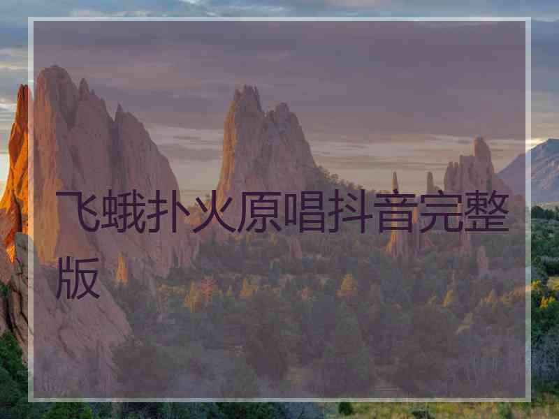 飞蛾扑火原唱抖音完整版