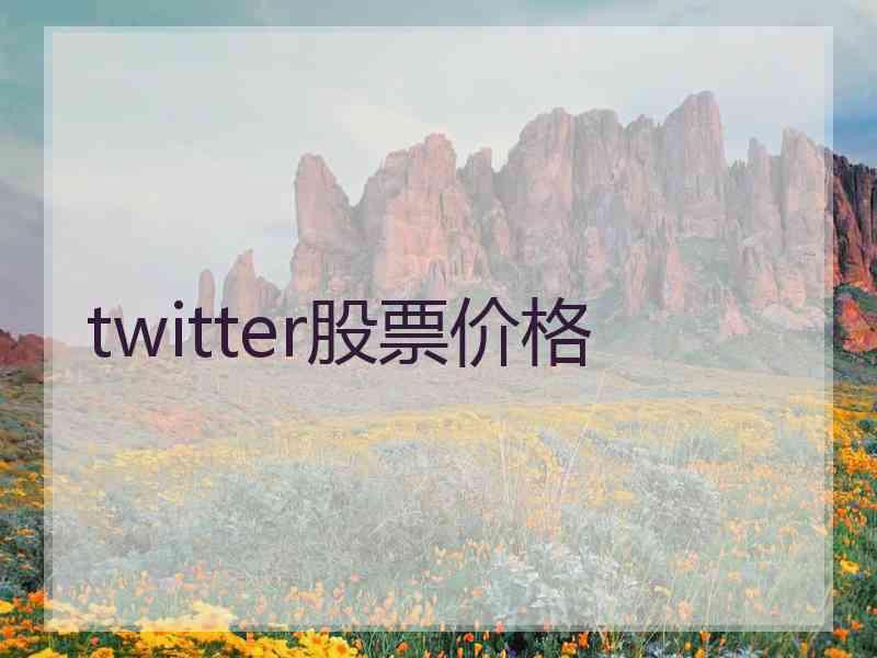 twitter股票价格
