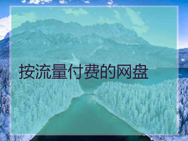 按流量付费的网盘
