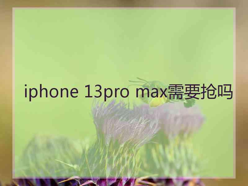 iphone 13pro max需要抢吗