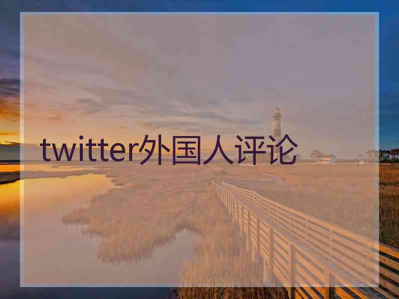 twitter外国人评论