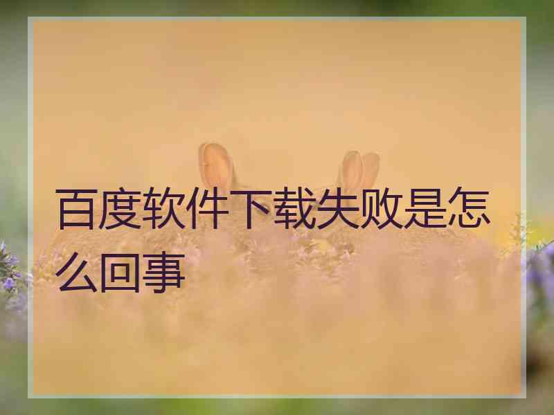 百度软件下载失败是怎么回事