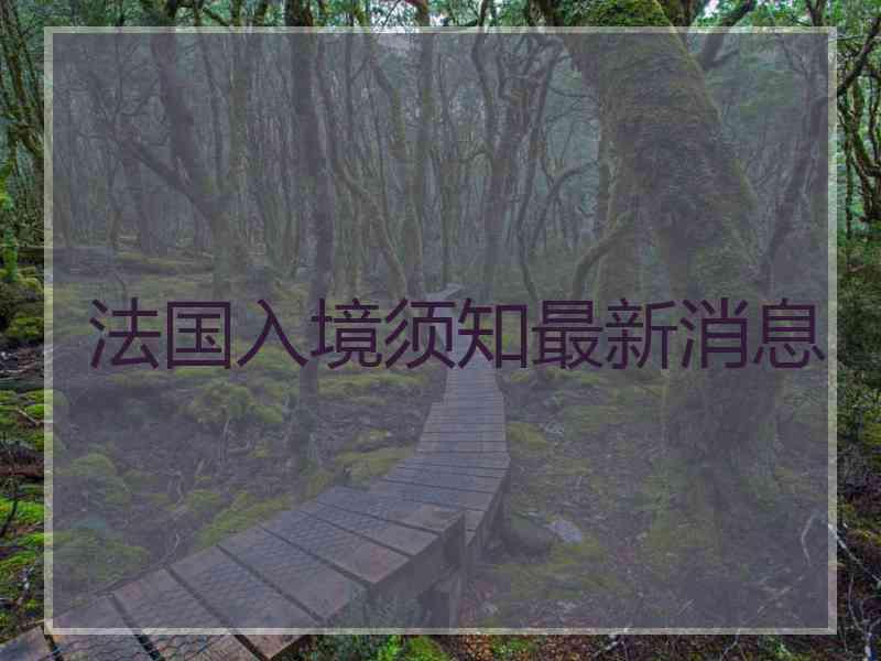 法国入境须知最新消息