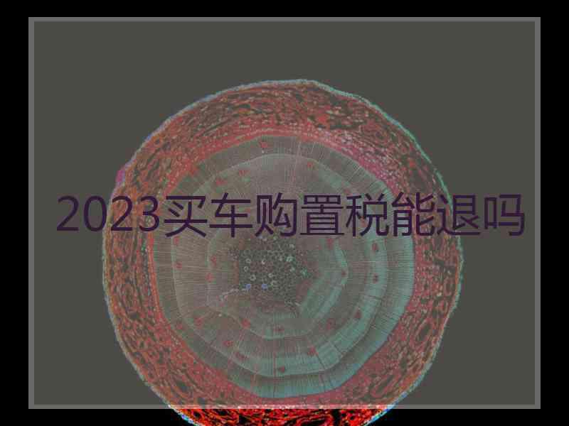 2023买车购置税能退吗
