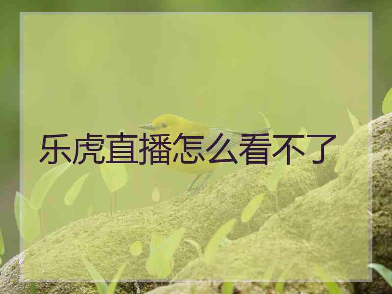 乐虎直播怎么看不了