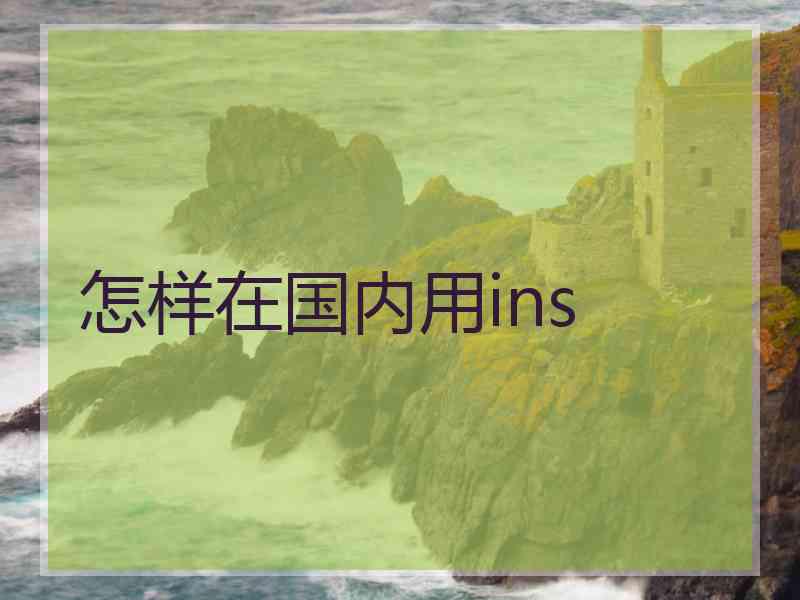 怎样在国内用ins