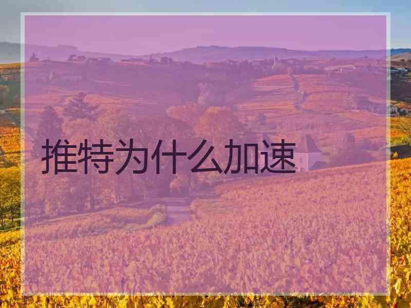 推特为什么加速