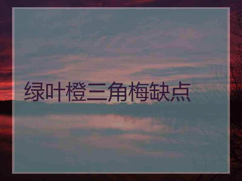 绿叶橙三角梅缺点