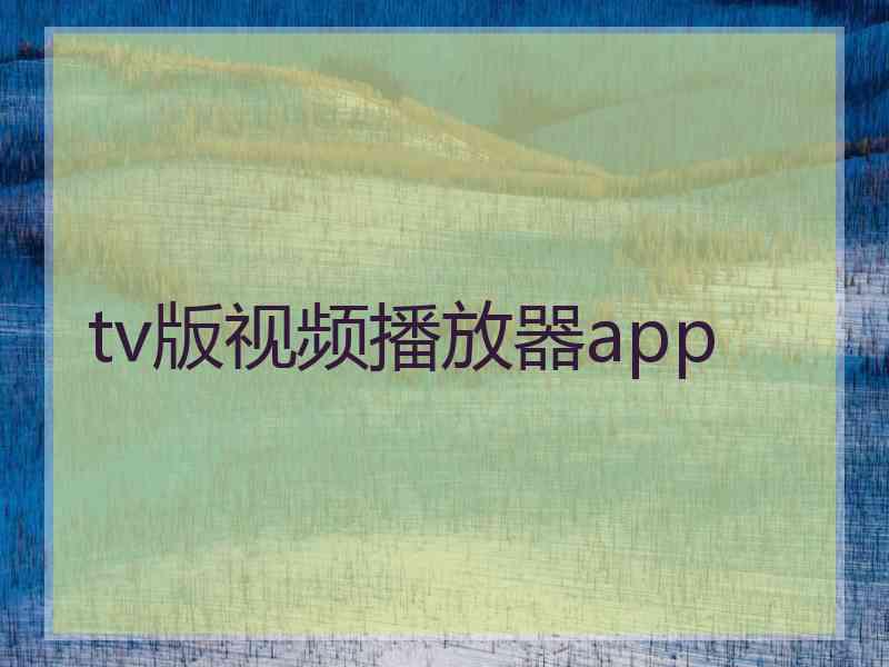 tv版视频播放器app