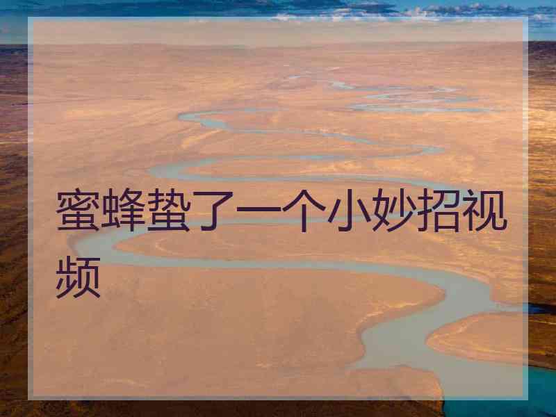 蜜蜂蛰了一个小妙招视频