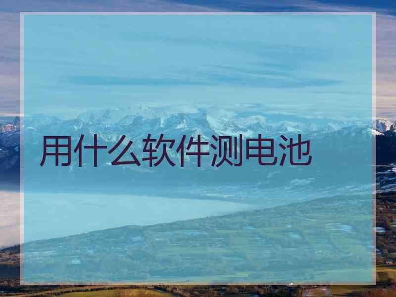 用什么软件测电池