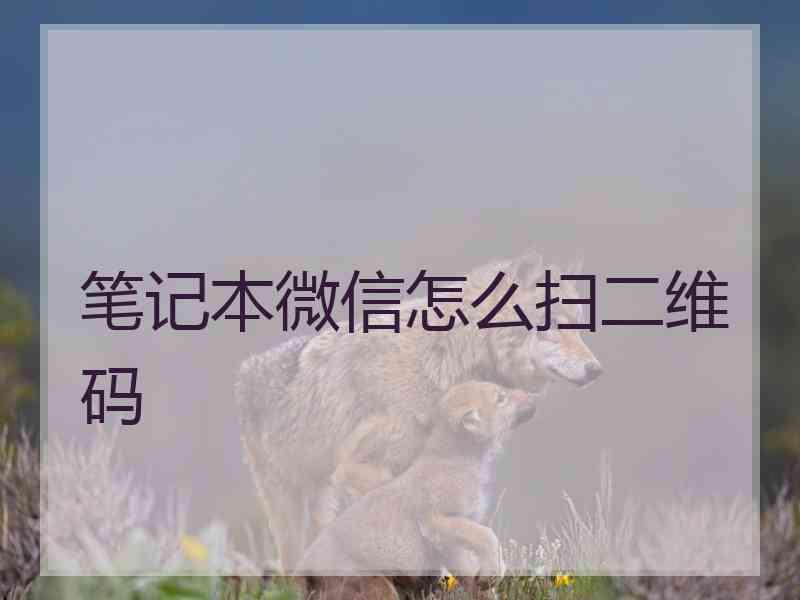 笔记本微信怎么扫二维码