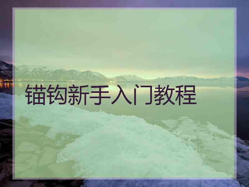 锚钩新手入门教程