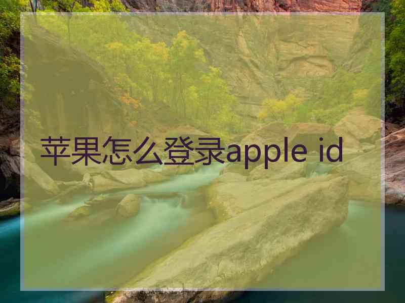 苹果怎么登录apple id