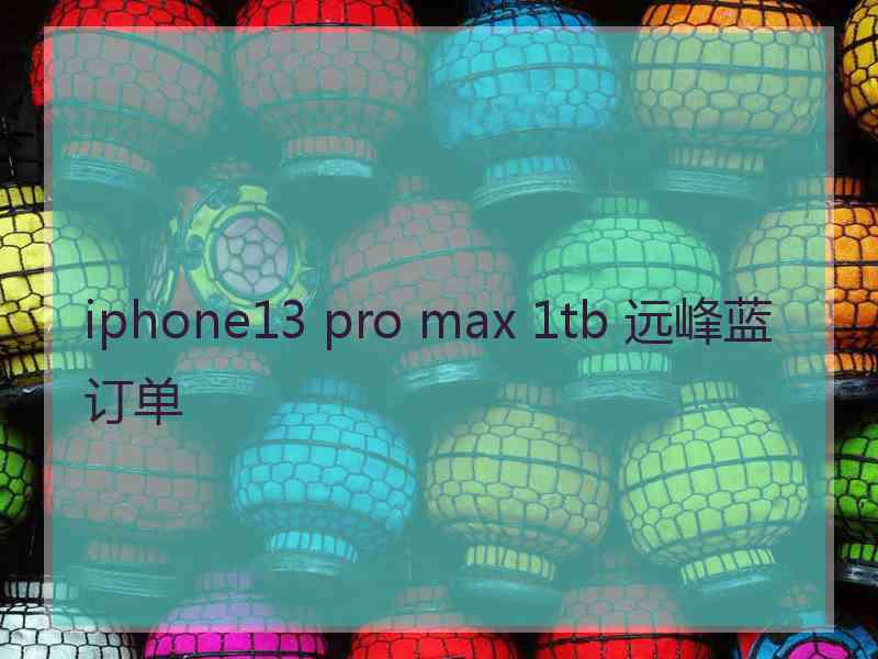 iphone13 pro max 1tb 远峰蓝订单