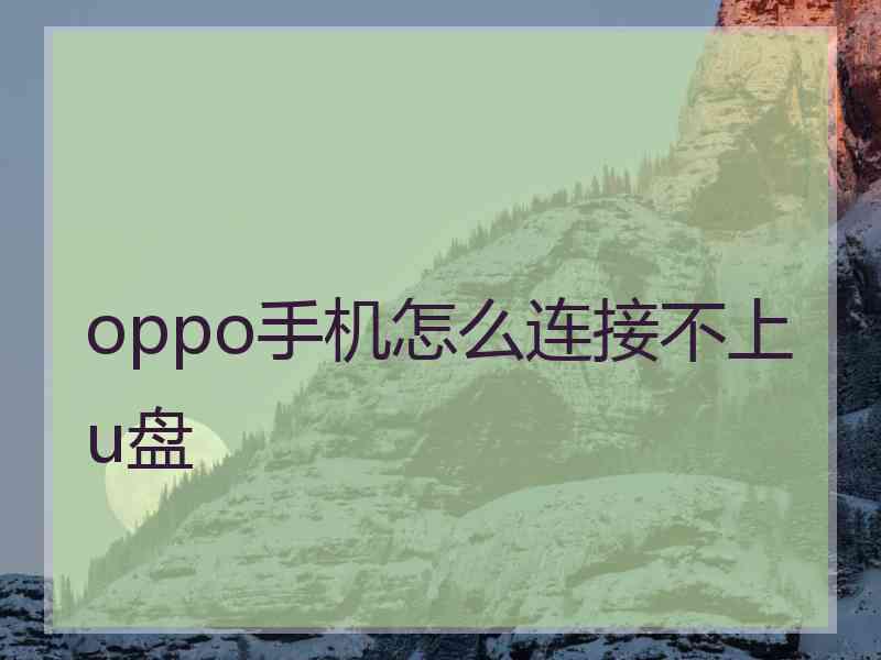 oppo手机怎么连接不上u盘