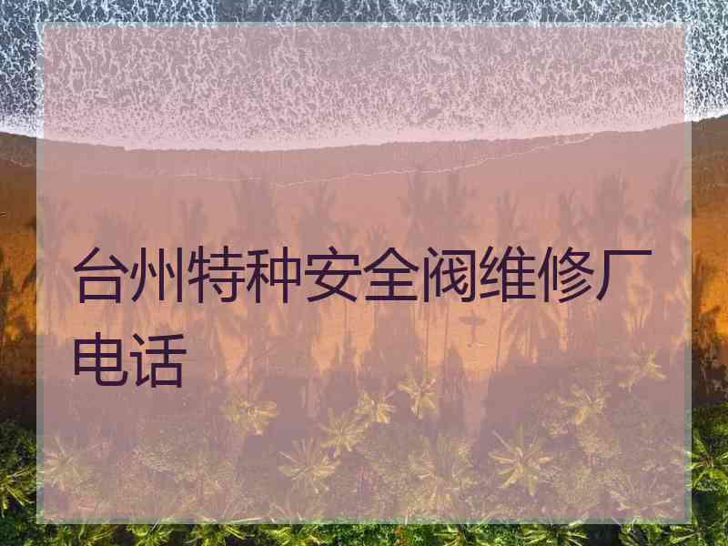 台州特种安全阀维修厂电话
