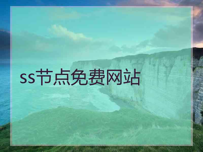 ss节点免费网站