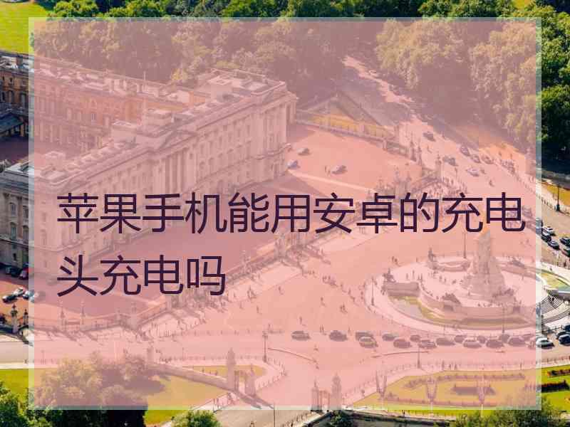 苹果手机能用安卓的充电头充电吗