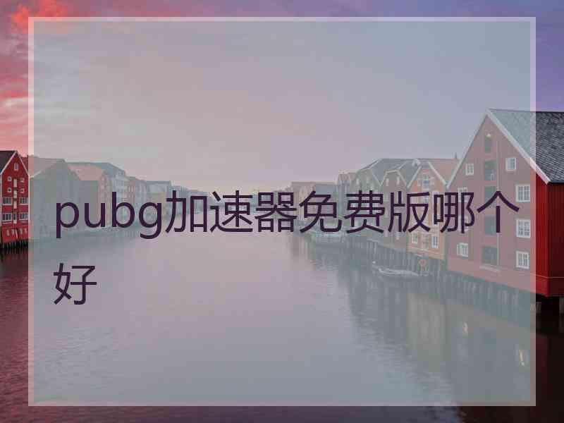 pubg加速器免费版哪个好
