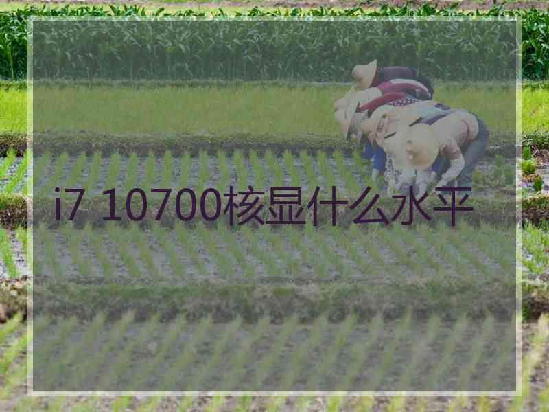 i7 10700核显什么水平