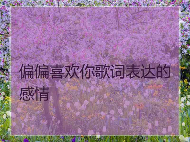 偏偏喜欢你歌词表达的感情