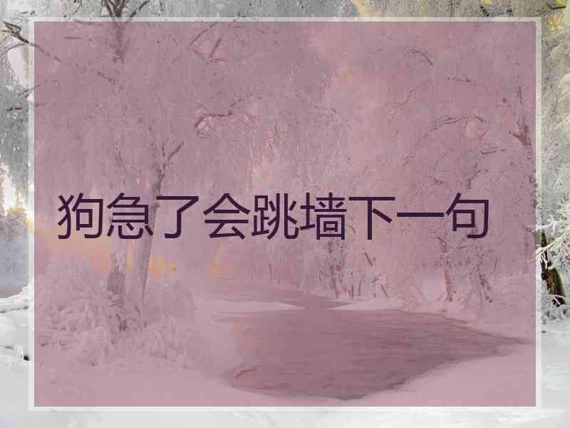 狗急了会跳墙下一句