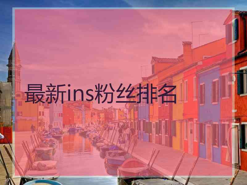 最新ins粉丝排名