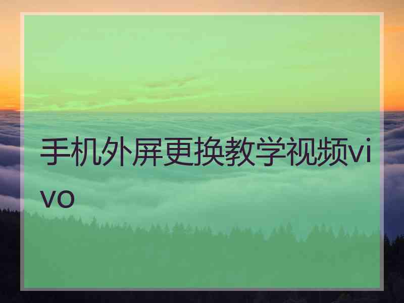 手机外屏更换教学视频vivo