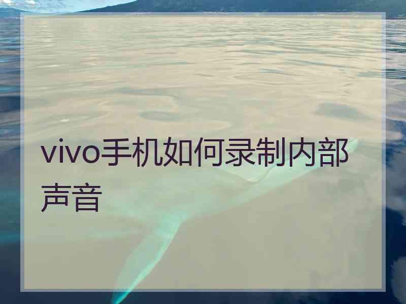 vivo手机如何录制内部声音