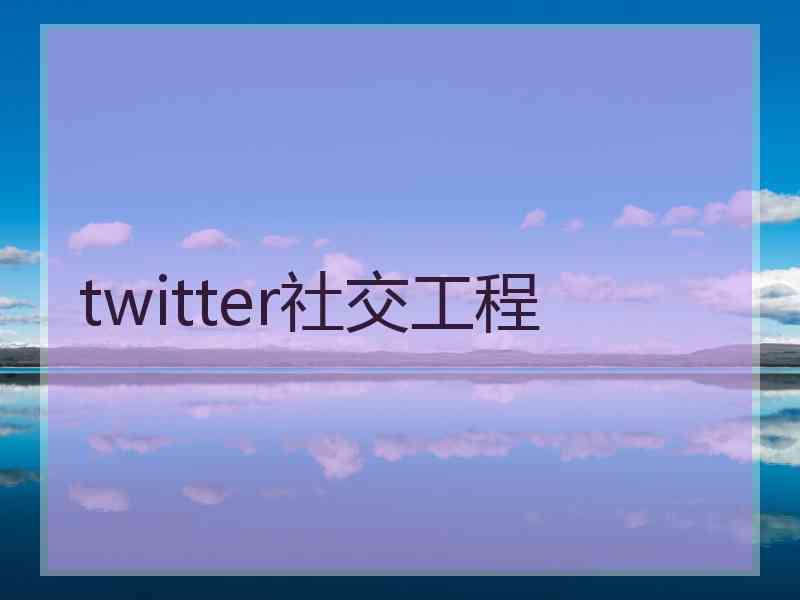 twitter社交工程