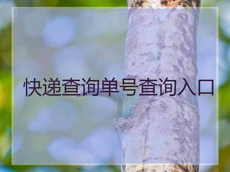 快递查询单号查询入口