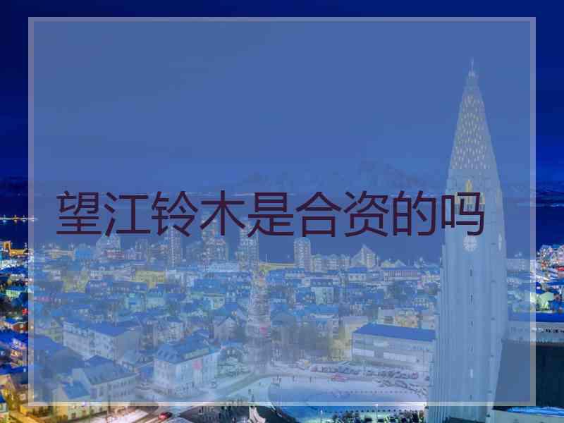 望江铃木是合资的吗