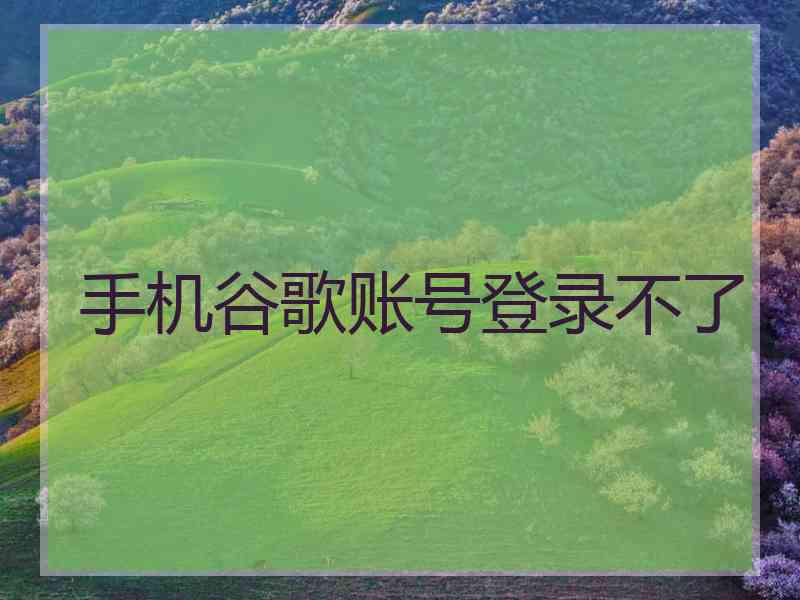 手机谷歌账号登录不了