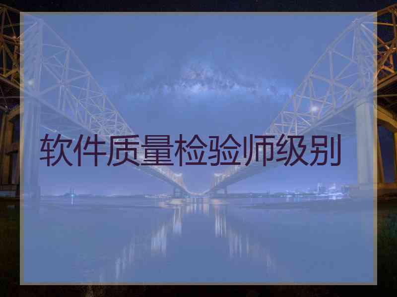 软件质量检验师级别