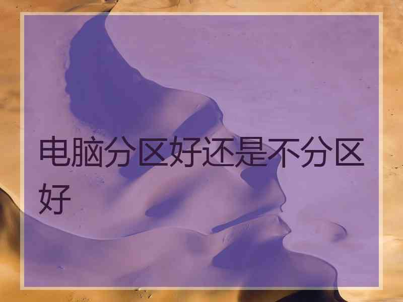 电脑分区好还是不分区好