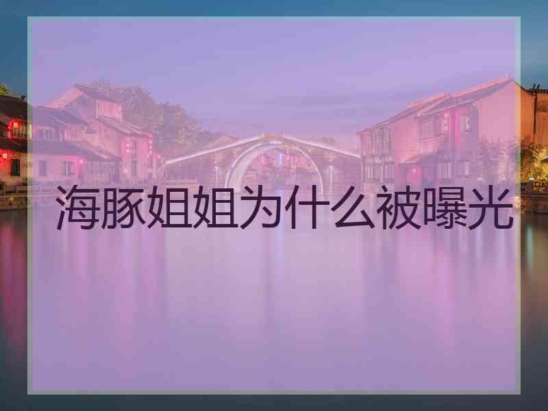 海豚姐姐为什么被曝光