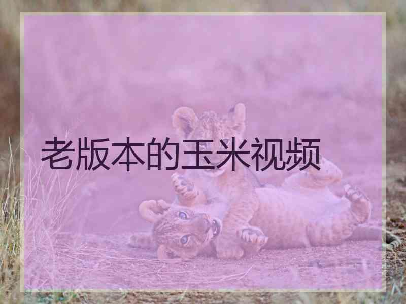 老版本的玉米视频