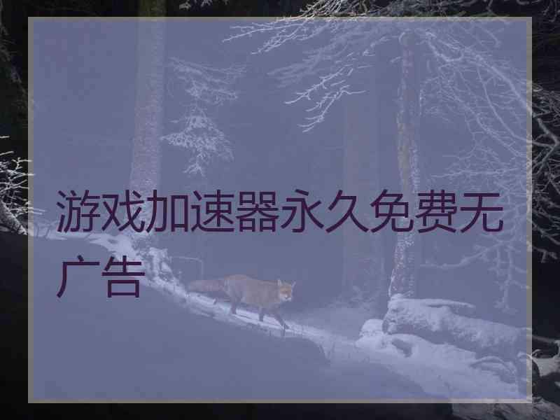 游戏加速器永久免费无广告