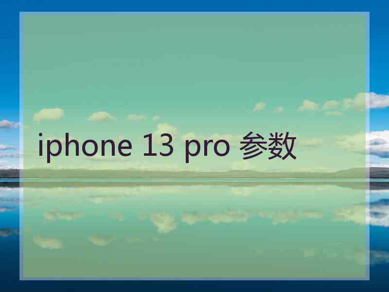 iphone 13 pro 参数