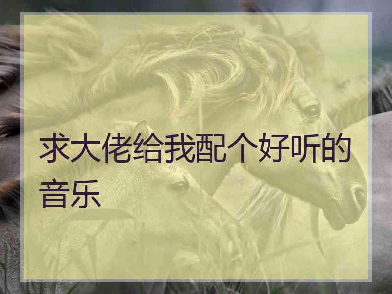 求大佬给我配个好听的音乐