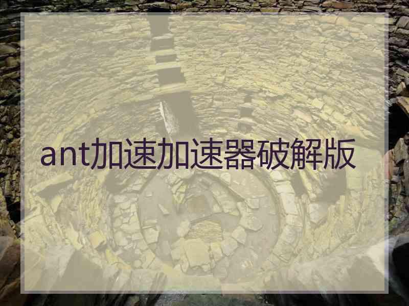 ant加速加速器破解版
