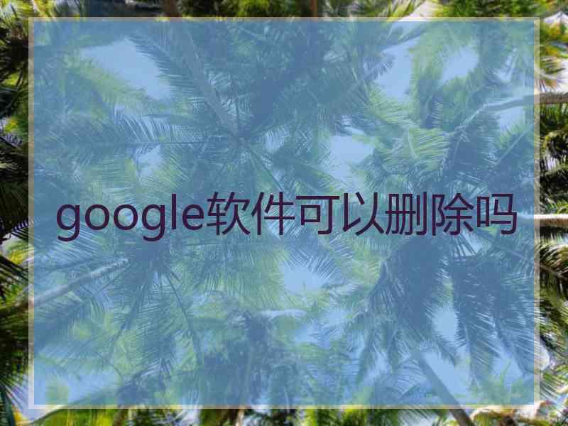 google软件可以删除吗