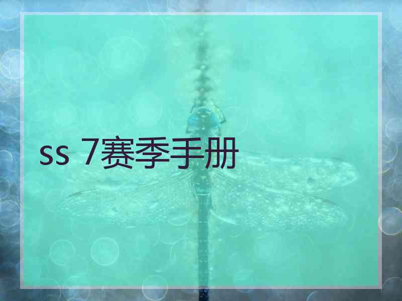 ss 7赛季手册